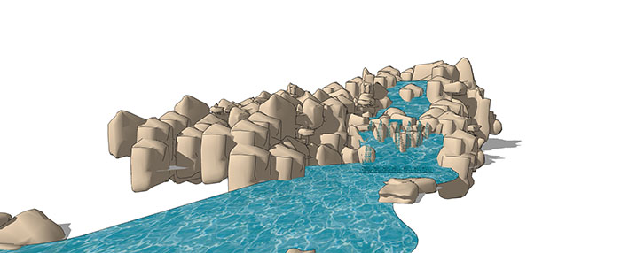 Small landscape garden design model