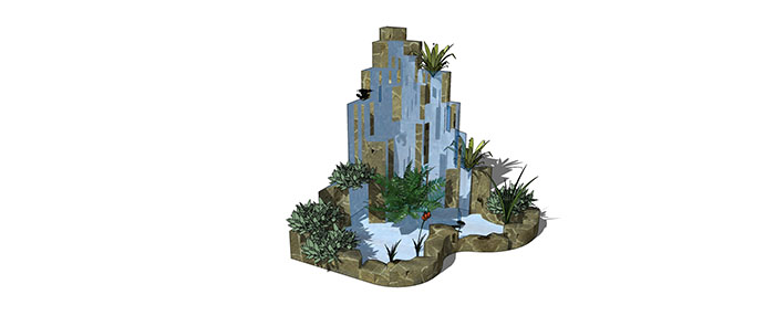 Small landscape garden design model