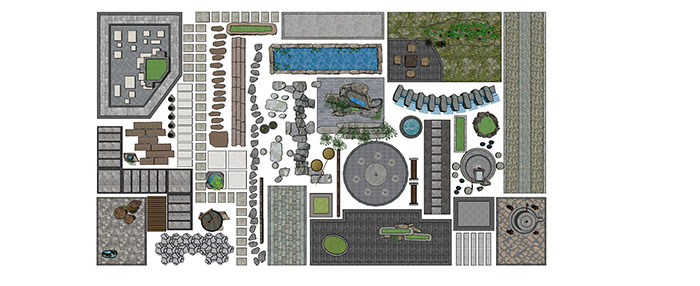 Small landscape garden design model