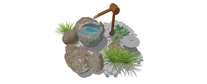 Small landscape garden design model