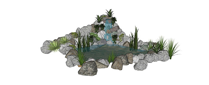 Small landscape garden design model