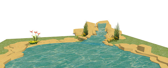 Small landscape garden design model