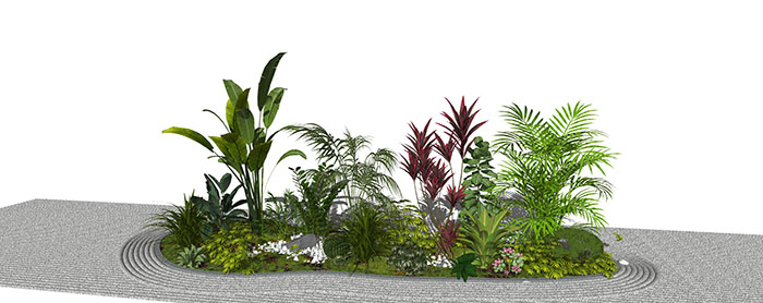 Small landscape garden design model