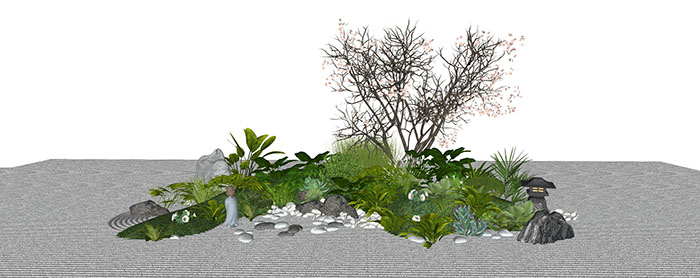 Small landscape garden design model