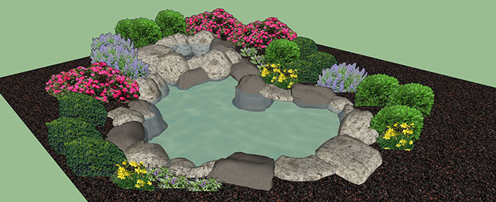 Small landscape garden design model