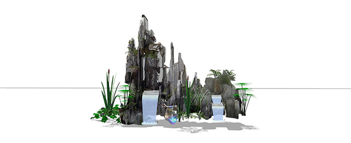 Small landscape garden design model