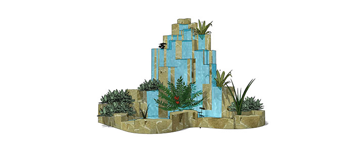 Small landscape garden design model