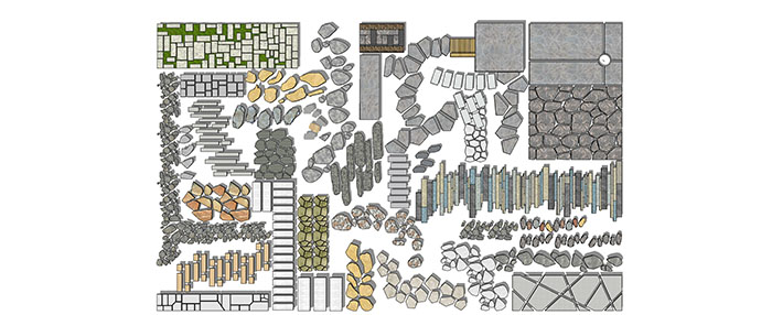 Small landscape garden design model