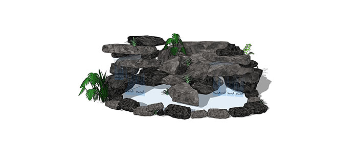 Small landscape garden design model