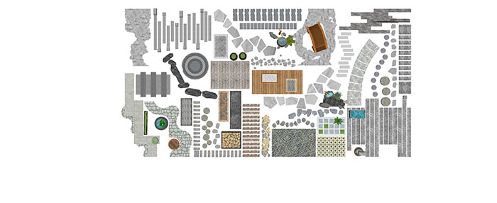 Small landscape garden design model