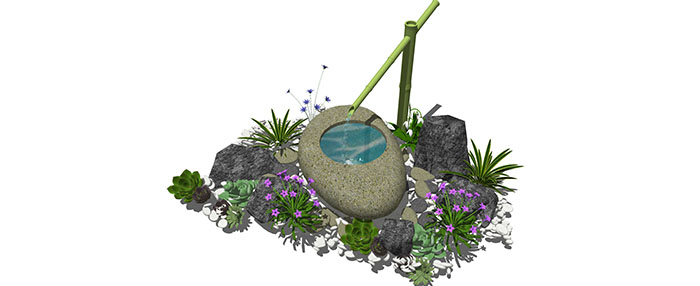 Small landscape garden design model