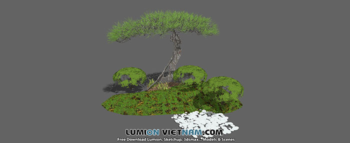 Small landscape garden design model