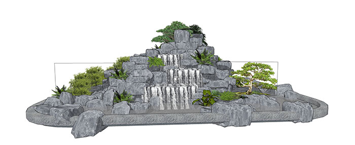 Small landscape garden design model