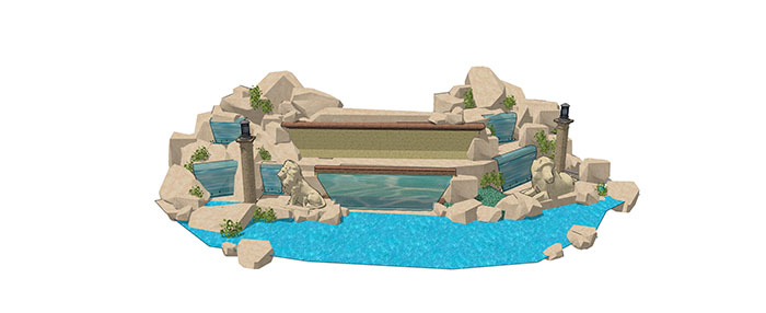 Small landscape garden design model