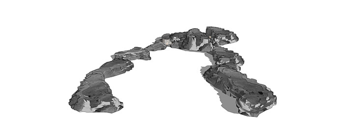 Small landscape garden design model