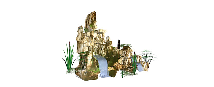 Small landscape garden design model