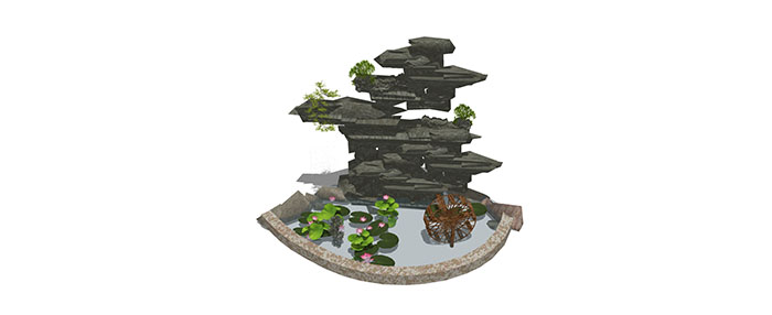 Small landscape garden design model