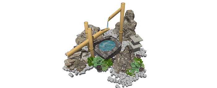 Small landscape garden design model