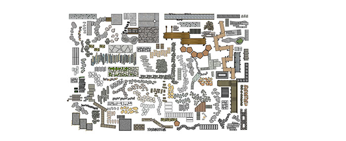 Small landscape garden design model