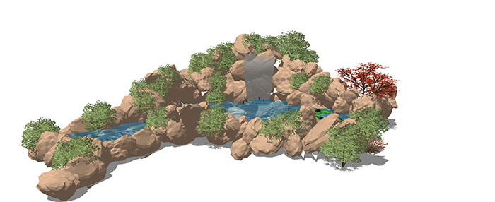 Small landscape garden design model