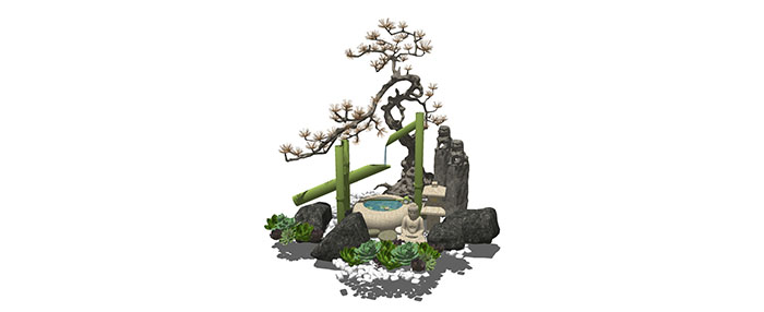 Small landscape garden design model