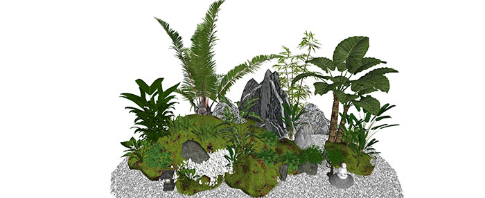 Small landscape garden design model