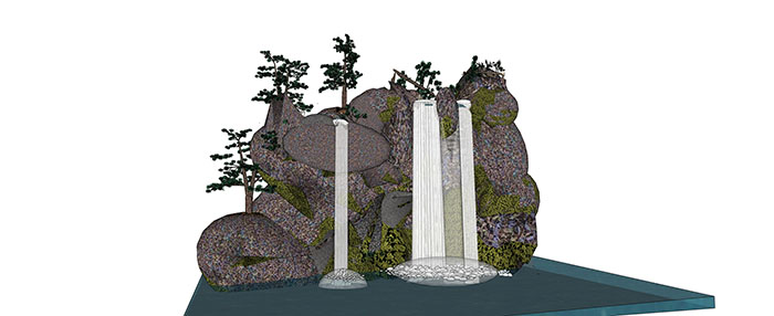 Small landscape garden design model