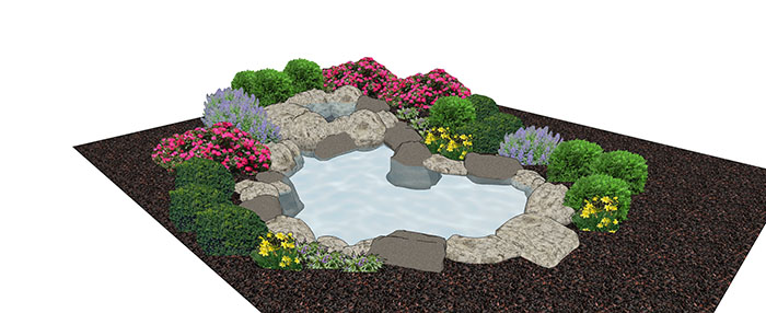 Small landscape garden design model