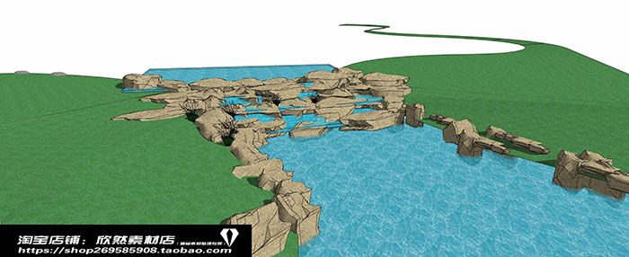 Small landscape garden design model