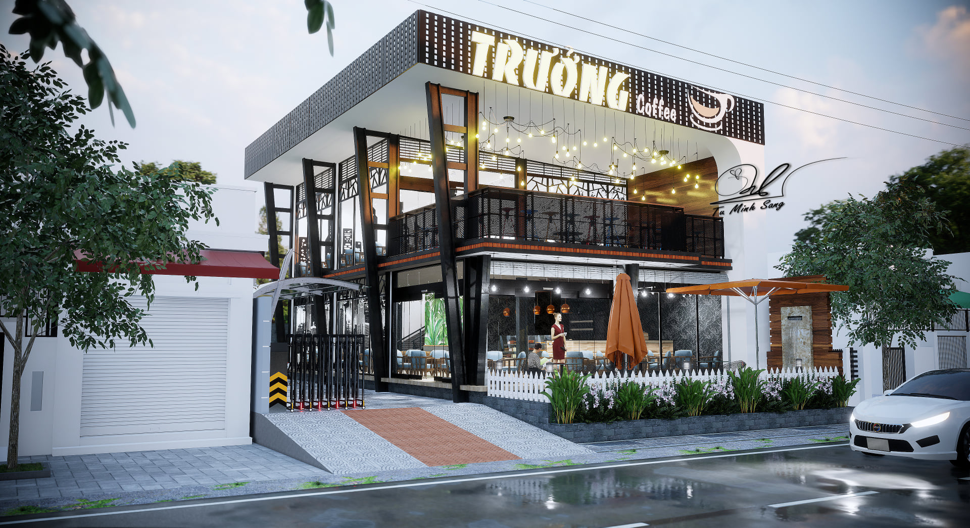 Coffee Exterior Sketchup  by Tu Minh Sang