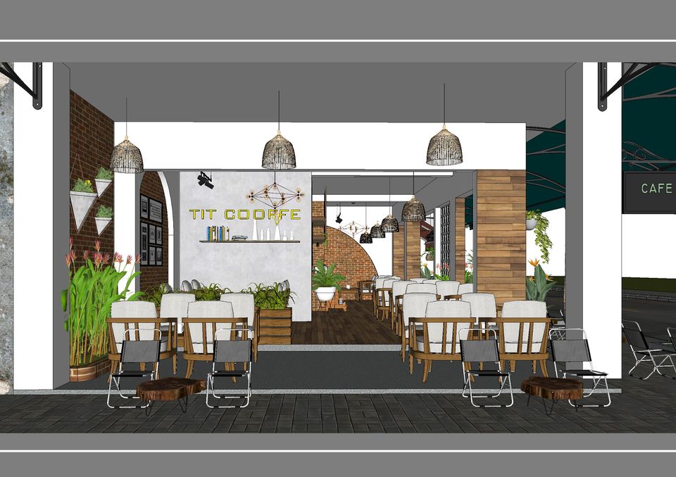 Coffee room Scene Sketchup  by Nga Nguyen 1