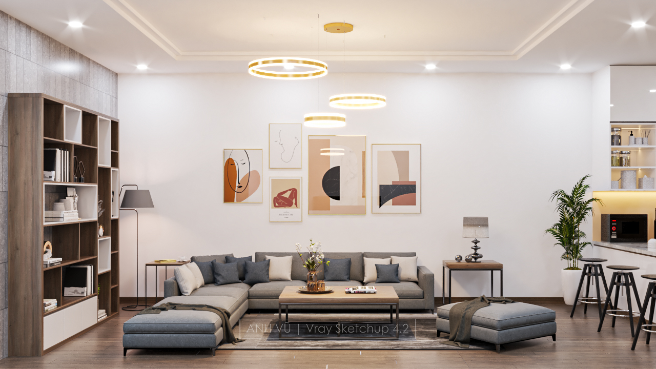  Living Room Kitchen Interior Sketchup File