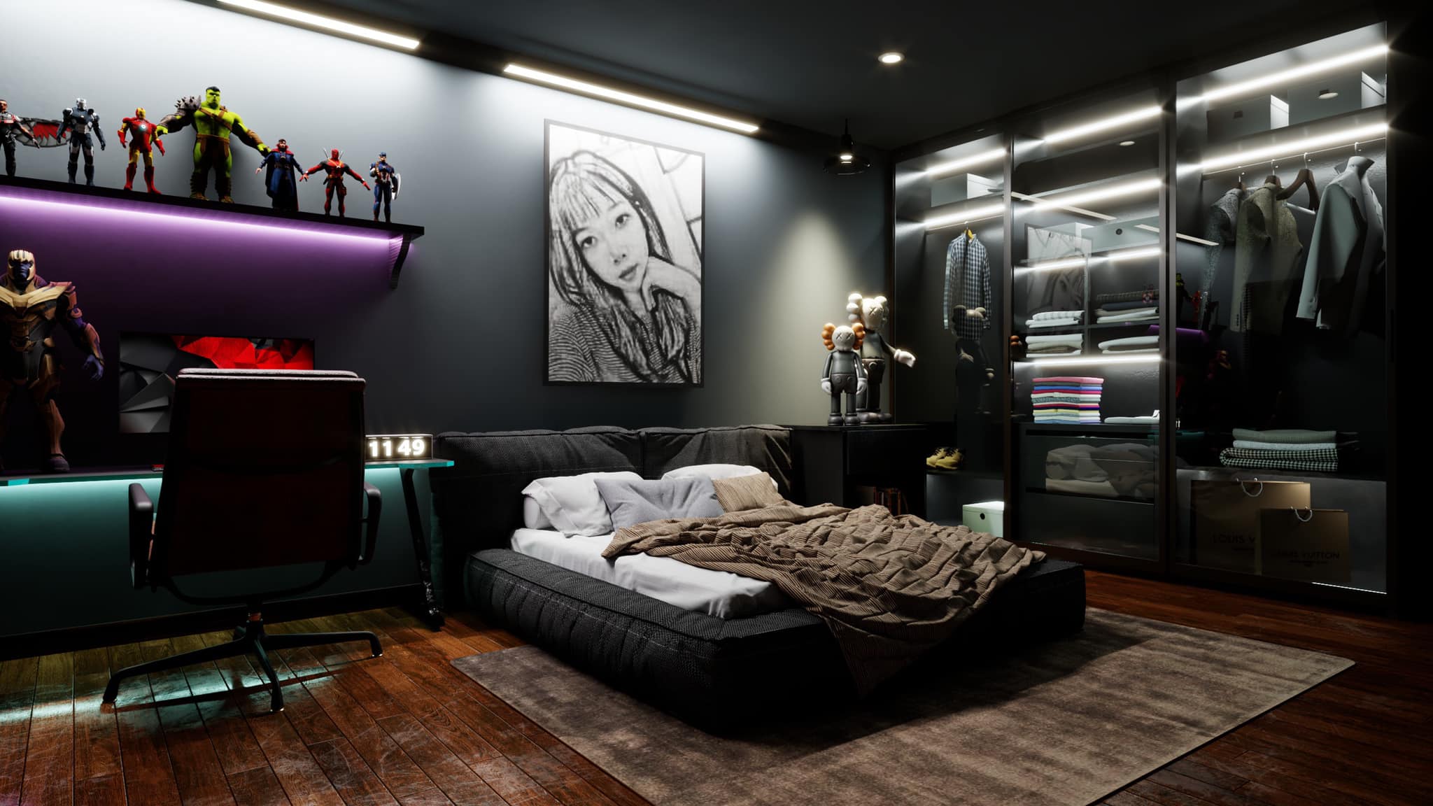 BedRoom Scene Sketchup  by Dang Khoa 1