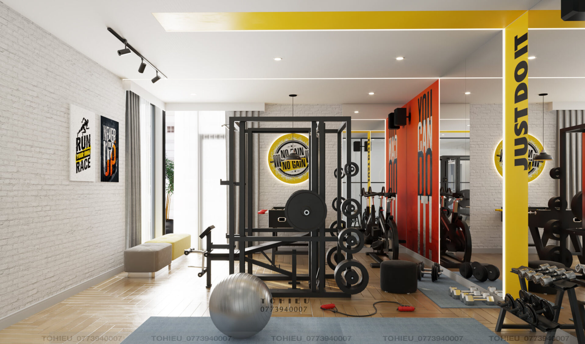 Gymroom Interior Sketchup  by To Hieu 1