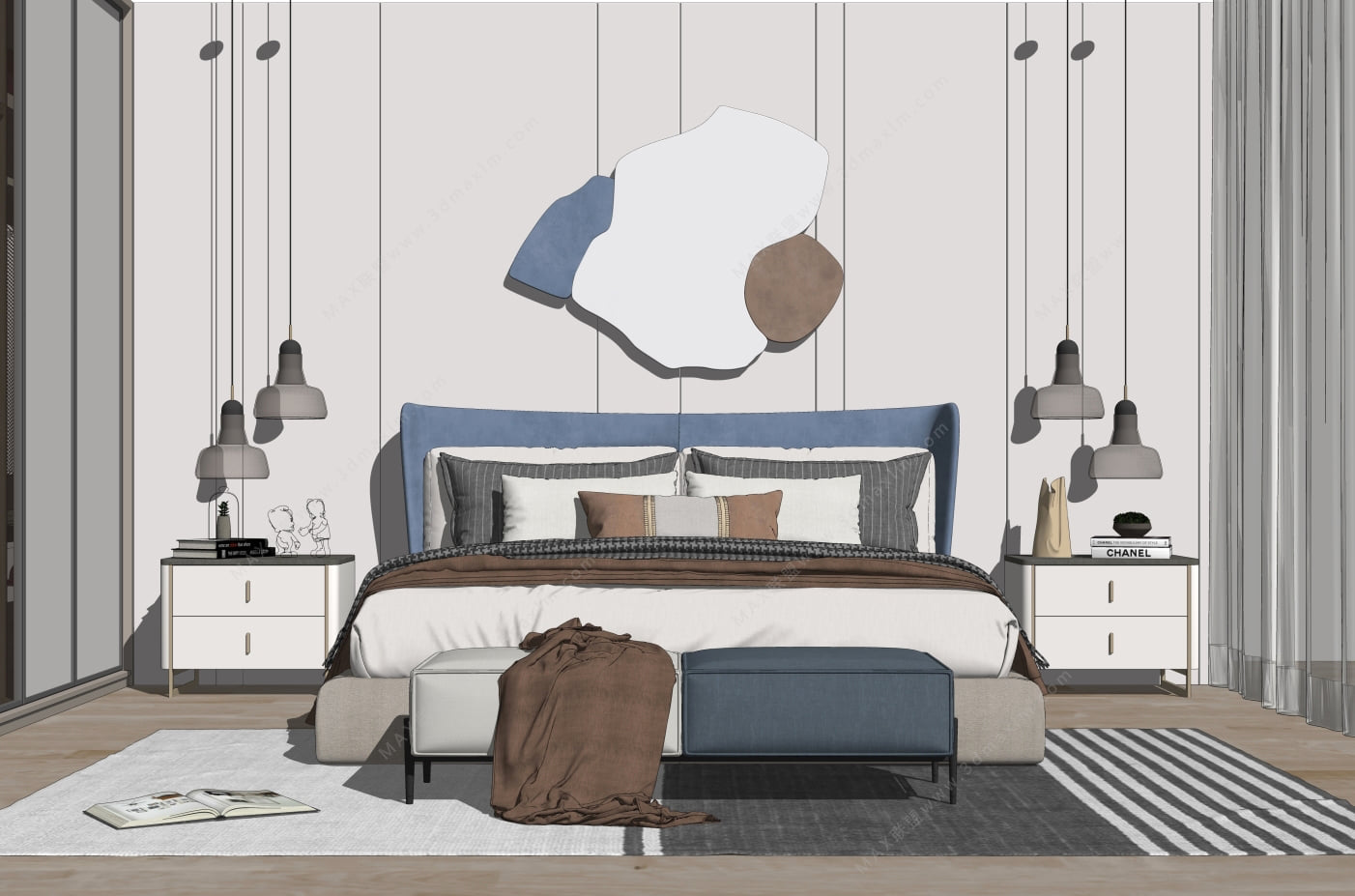 BedRoom Scene Sketchup  by Cuong Covua