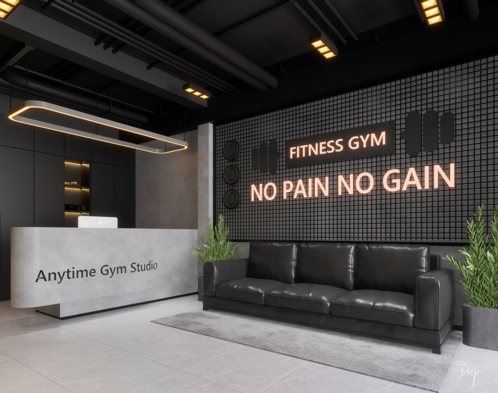  Gymroom Interior Sketchup  by Nguyen Duy Diep 1