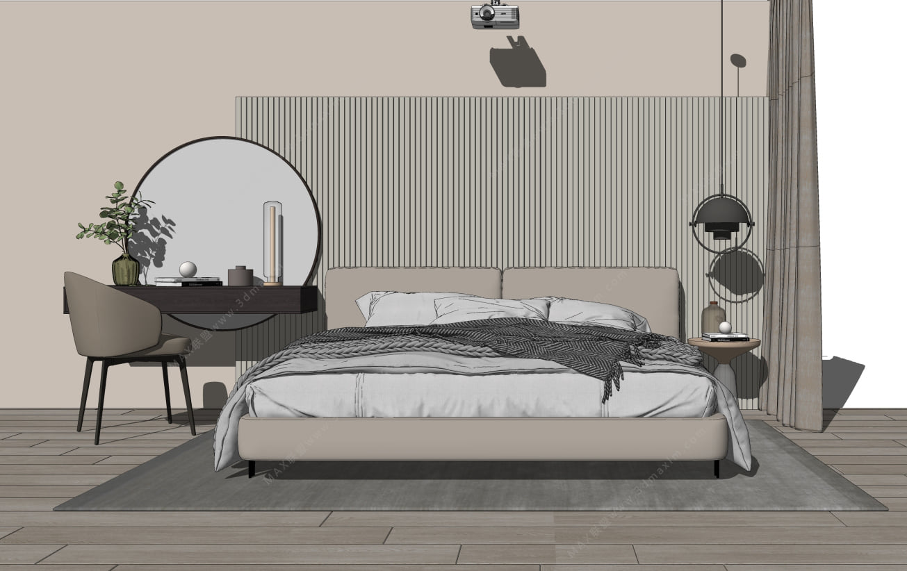 BedRoom Scene Sketchup  by Cuong Covua