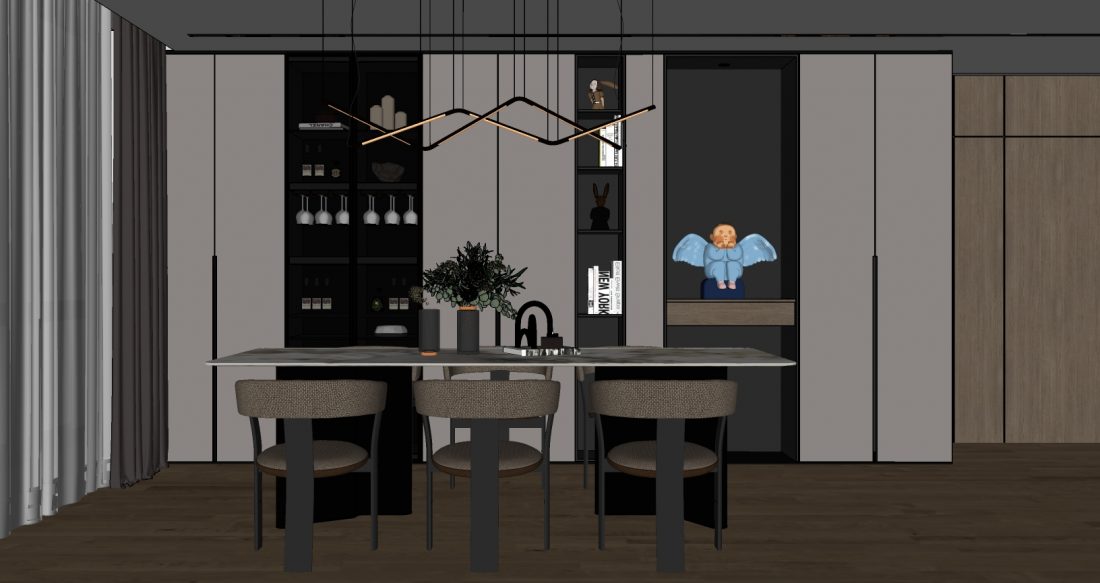 Dining room Scene Sketchup  by To Dung 1 scaled