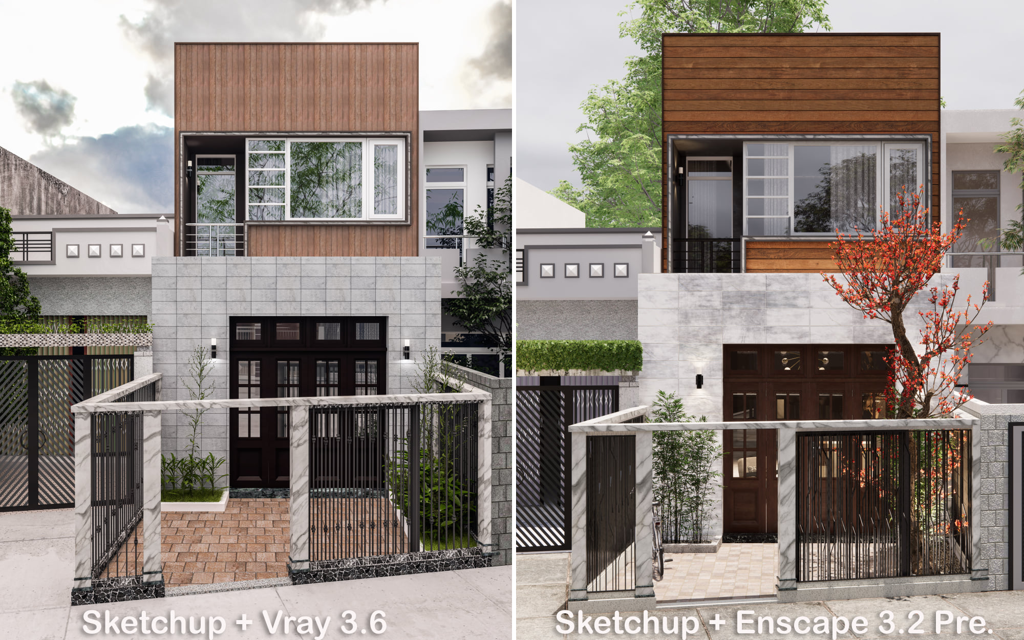  House Exterior Sketchup  by Archrender 1