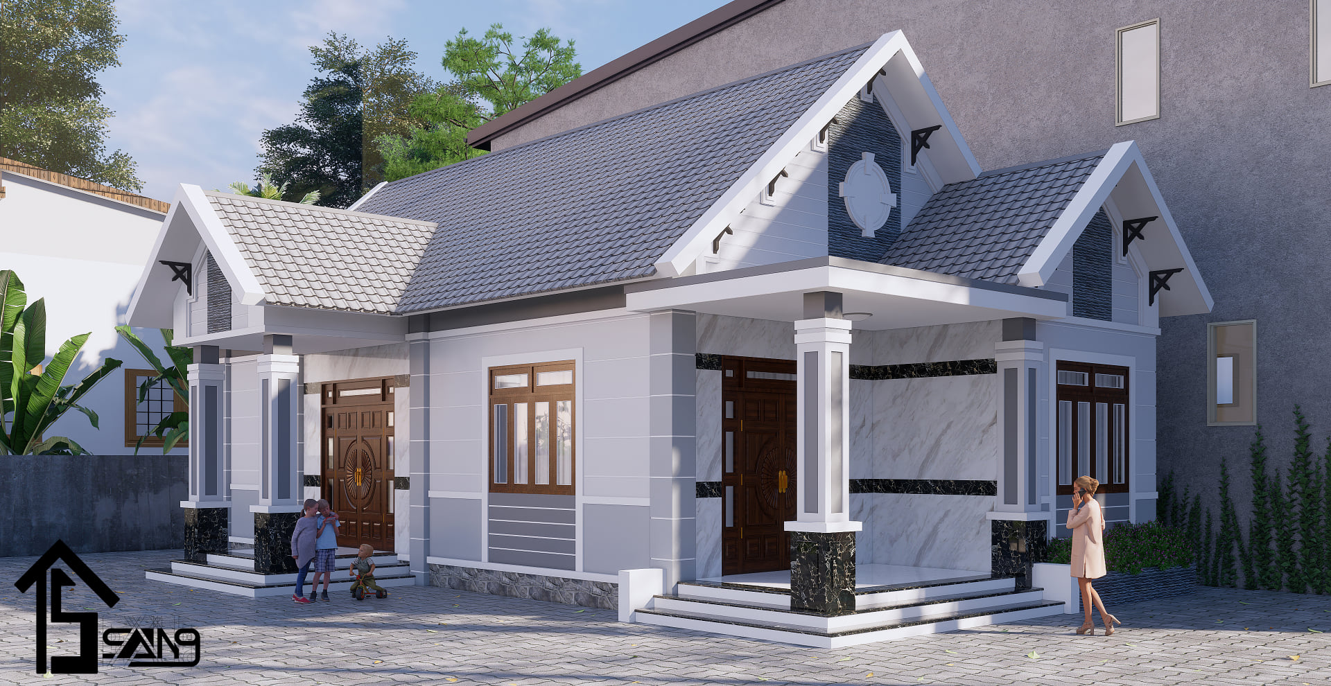 Exterior House Scene Sketchup  by Tu Minh Sang