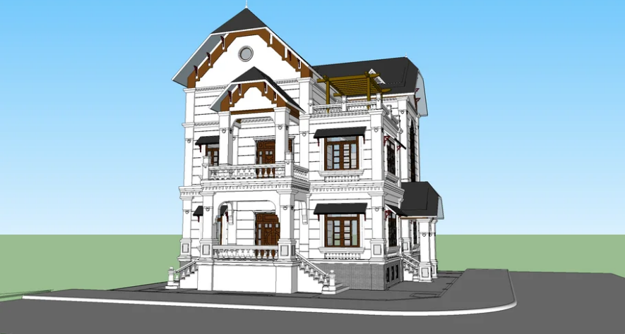 Exterior Villa Scene Sketchup  by DuyL