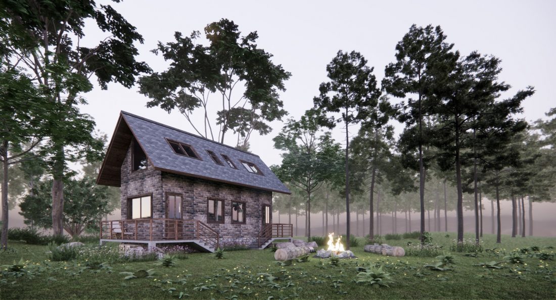 Exterior Bungalow Scene Sketchup  by Bui Dinh Thi scaled