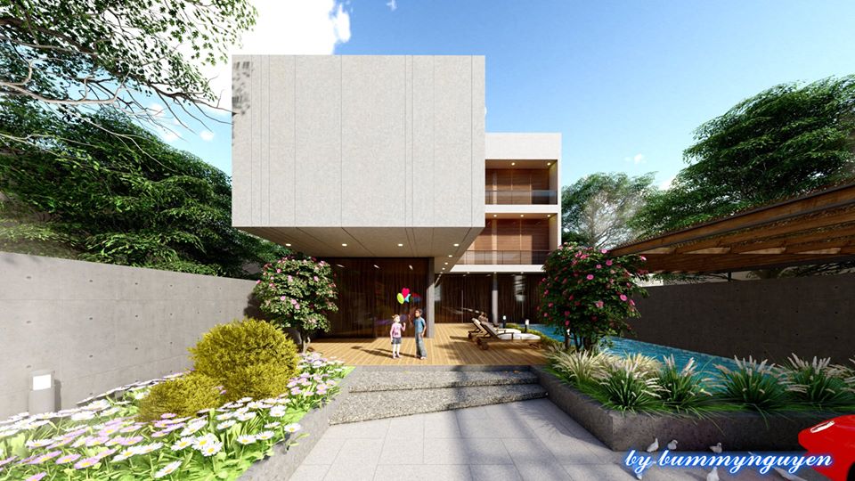 Exterior House Scene Sketchup  by BumMyNguyen