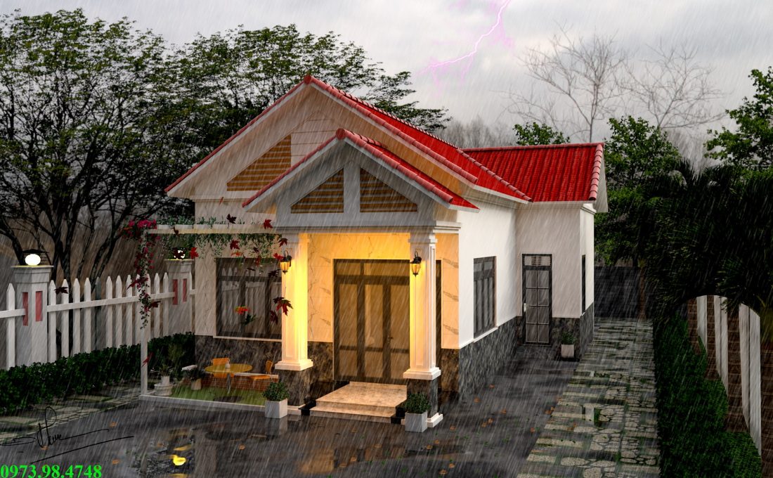 Exterior House Scene Sketchup  by AHuy Quang 1 scaled