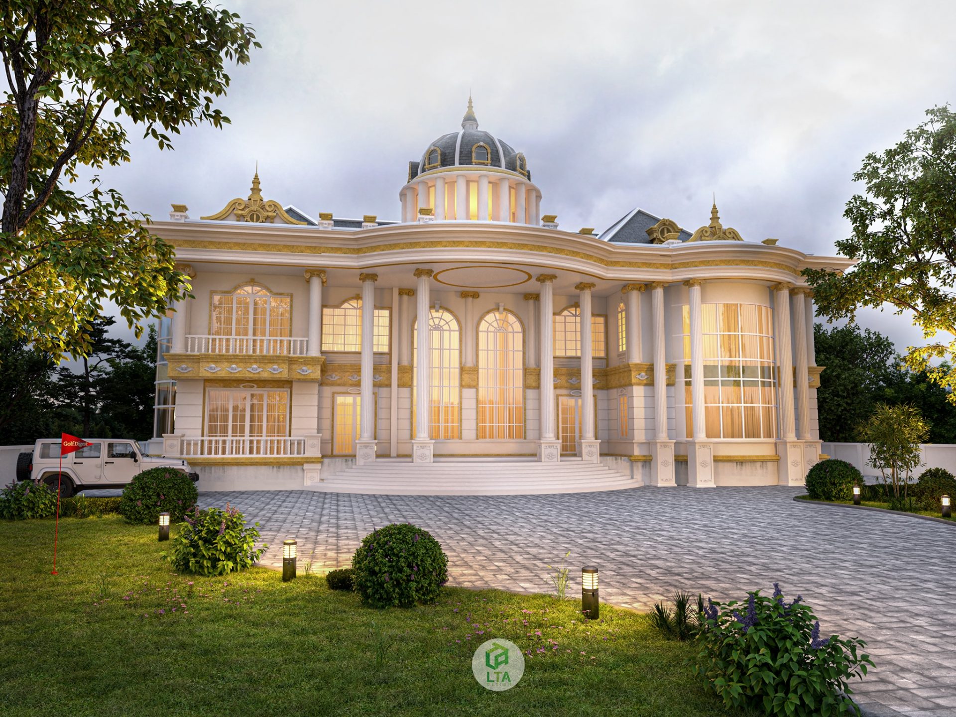 Exterior Villa Scene Sketchup  by Cao Hoang Nhat Long 2