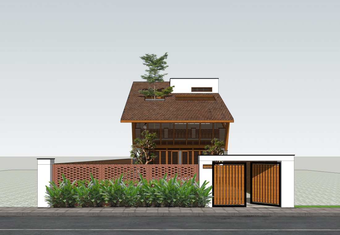 Exterior Tropical Villa Scene Sketchup File free by Tran Quang Trung 1 scaled