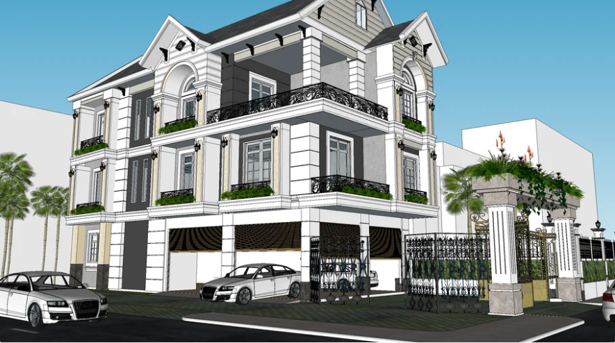 Exterior House Scene Sketchup  by Cuong H