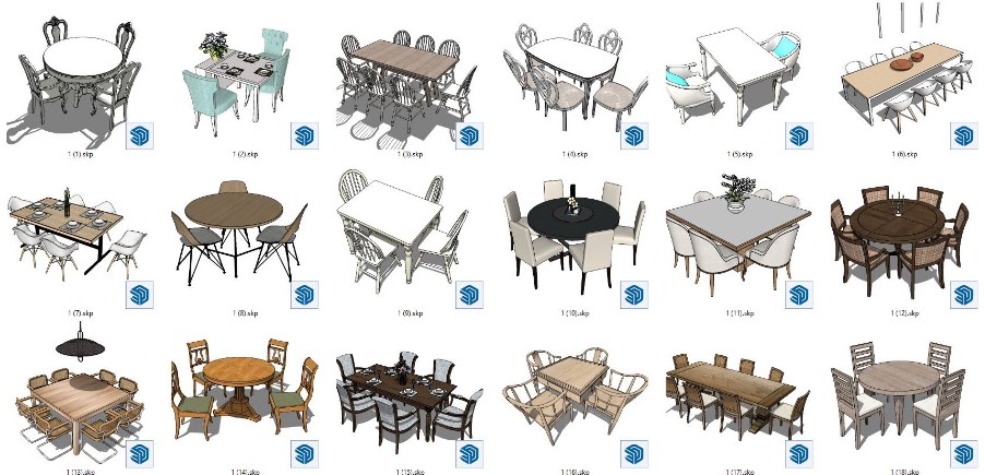 Table And Chair Sketchup  by Cuong Covua 2