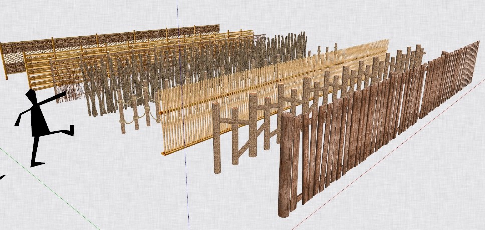 Bamboo Fence Sketchup  by Cuong Covua