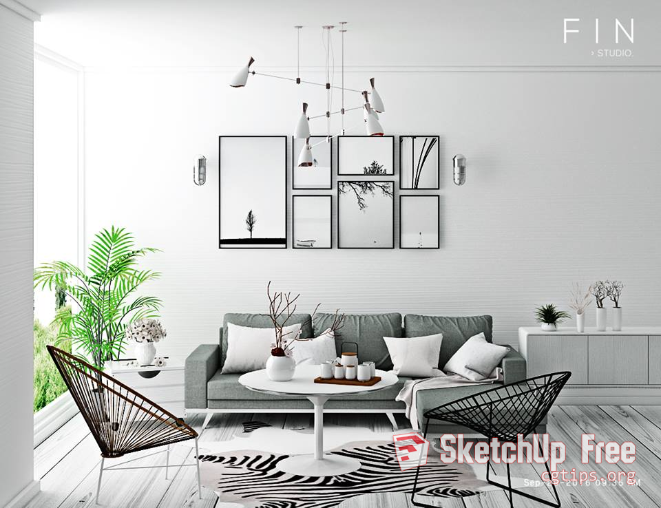 Livingroom Scenes Sketchup  by Fin Studio 1
